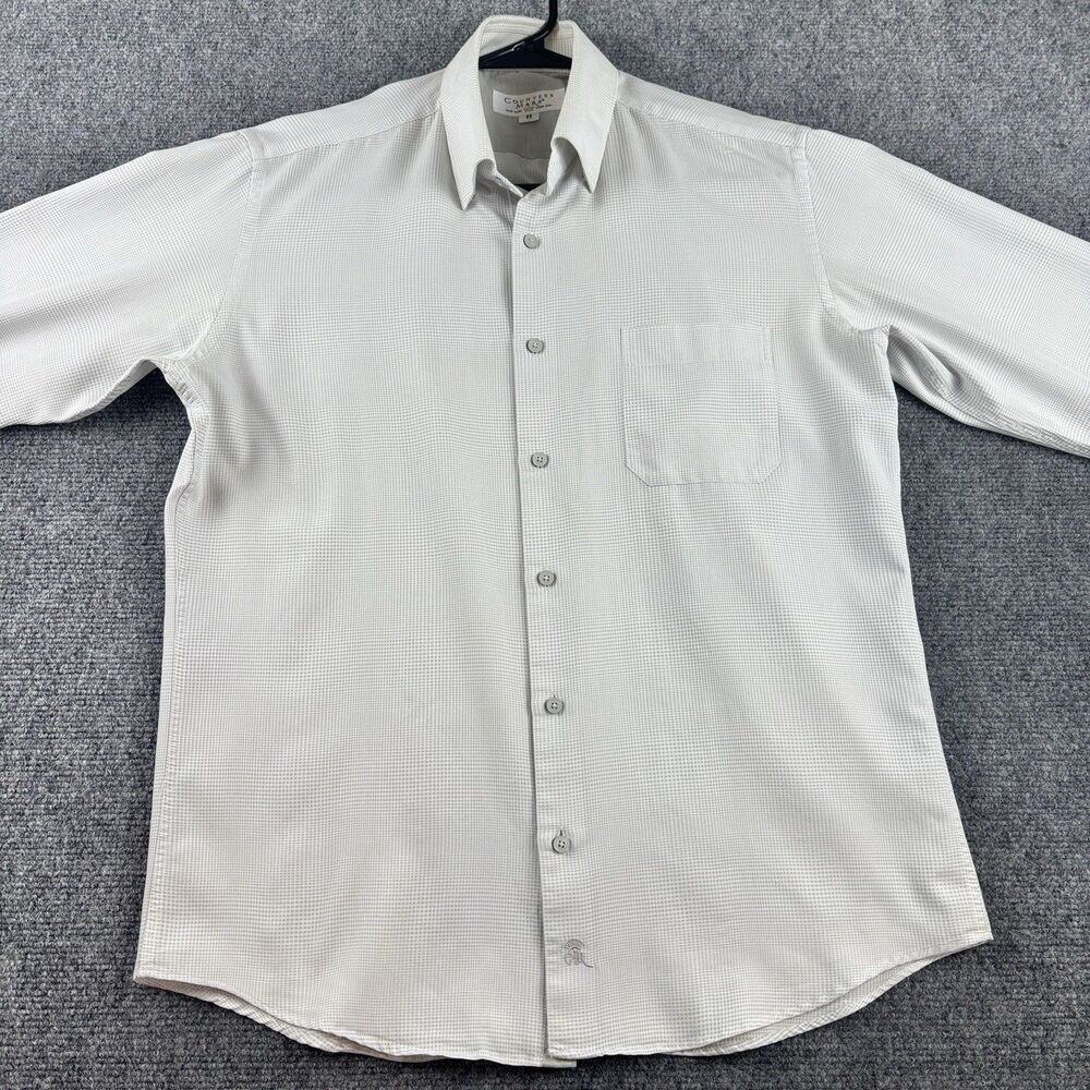 Countess Mara Shirt Mens Medium M Gray Check Dress Shirt Park Ave 95 Crown Logo